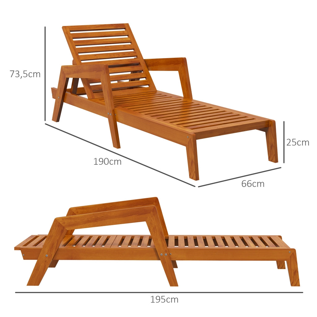 Lettino solare capacit¨¤ di carico fino a 120 kg lettino da giardino terrazza lettino con balcone impermeabile terrazza in legno 66 x 190 x 73 5 cm