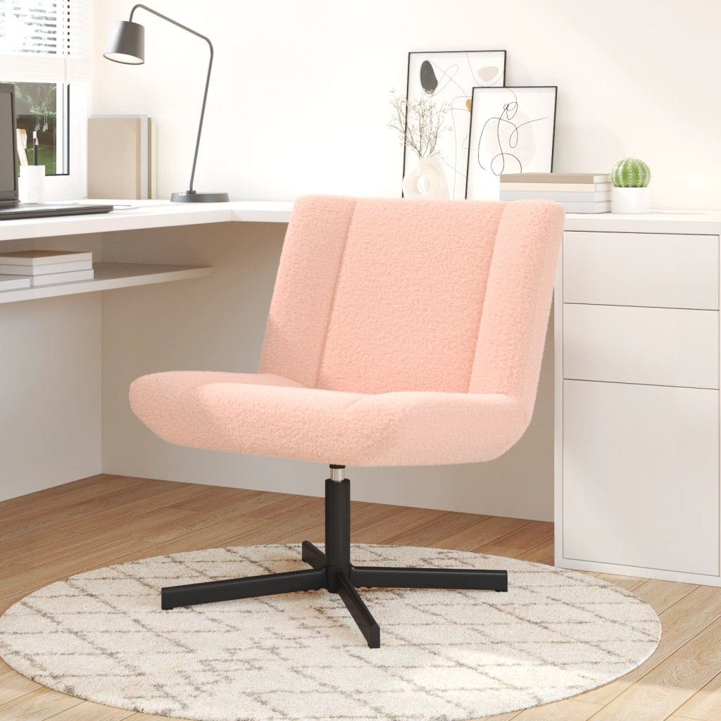 Sedia d'accento Rosa Baby Poliestere, Metallo Standard Girevole