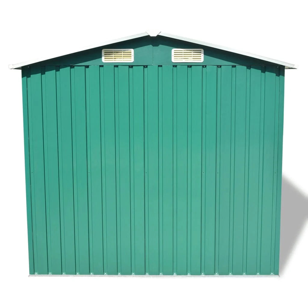 Casetta da giardino cabina ripostiglio capanno da esterno capanno per attrezzi metallo robusto 204 x 132 x 186 cm verde 02_0022390