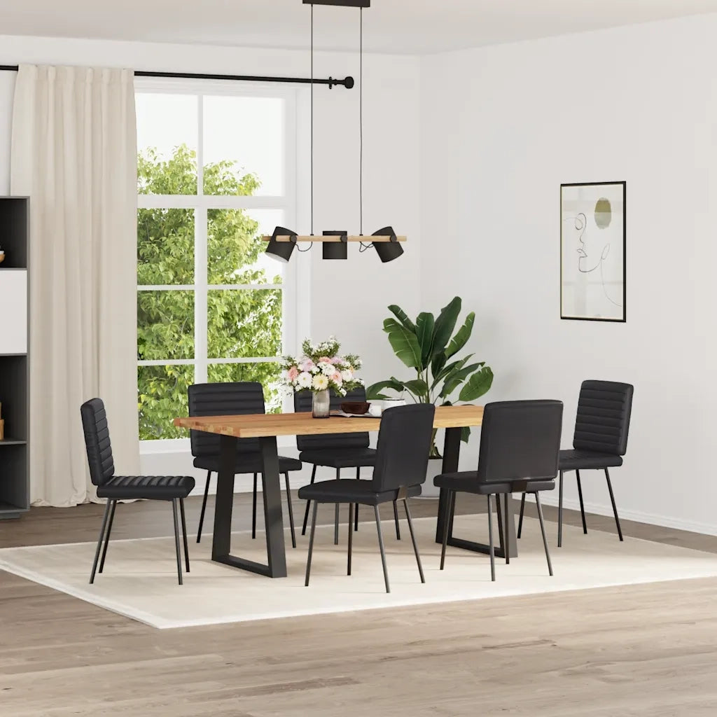 Sedie da Pranzo 6 pz Nere in Similpelle 3315541