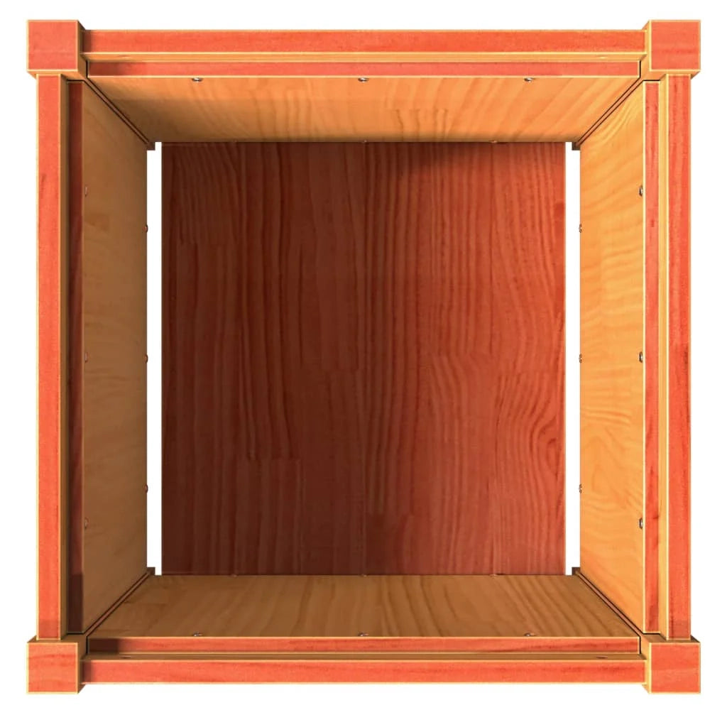 Fioriera rialzata per piante fiori terrazza giardino finitura a cera 50 x 50 x 50 cm legno di pino massiccio marrone 02_0038463