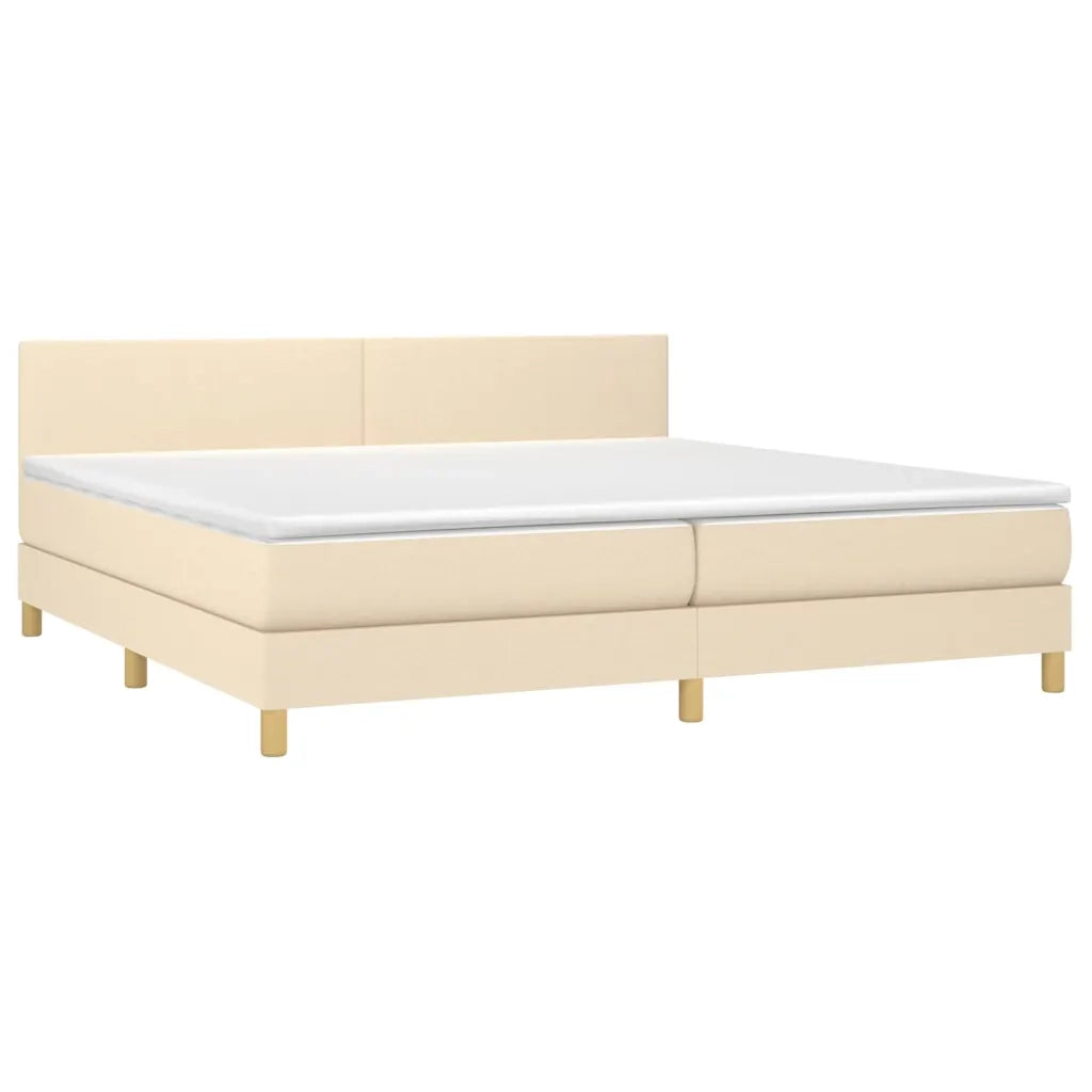 Giroletto a Molle con Materasso Crema 200x200 cm in Tessuto 3140486