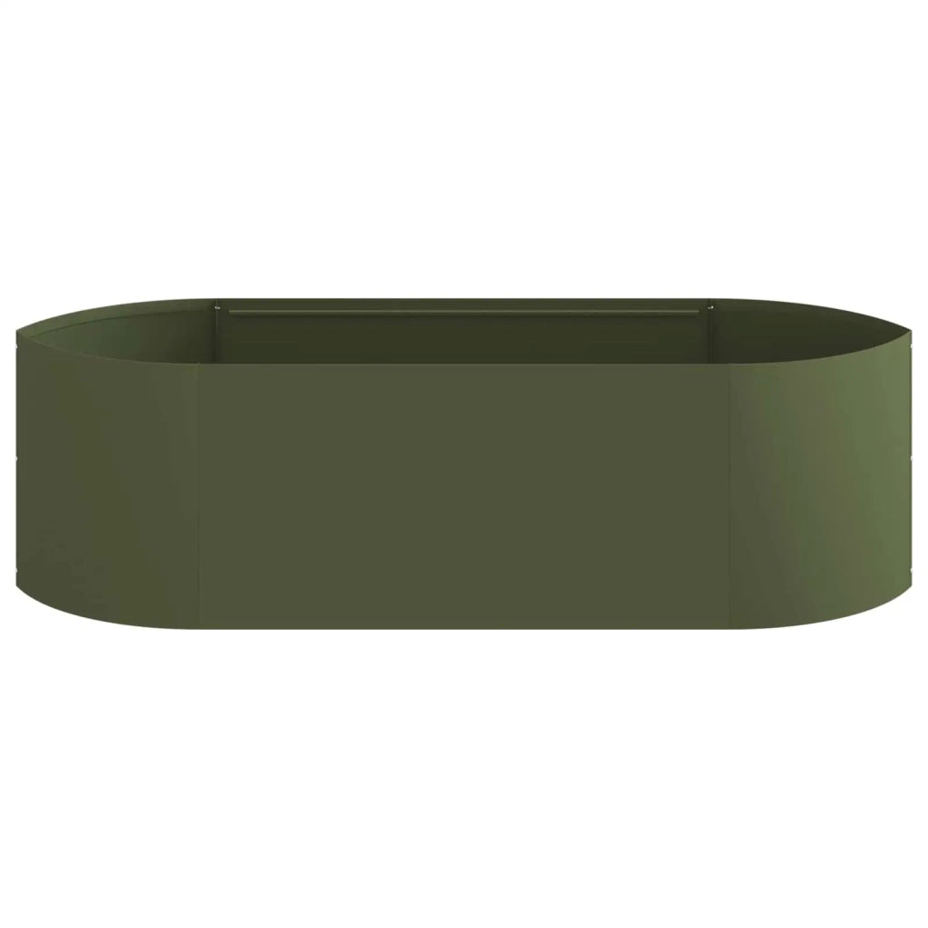 Letto rialzato da giardino Verde Oliva 140 x 40 x 40 cm Acciaio 8011715