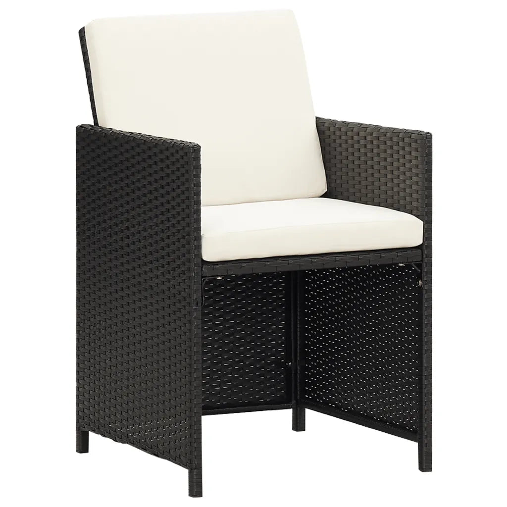 Sedie da Giardino 4 pz in Polyrattan Nero 316745