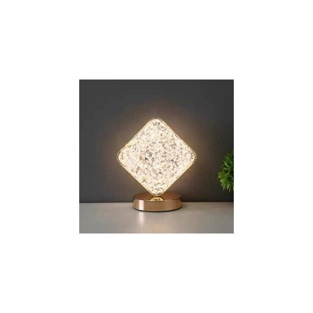 Trade Shop - Lampada Da Tavolo A Forma Di Diamante Ricaricabile Touch 3 Intensità Di Luce -