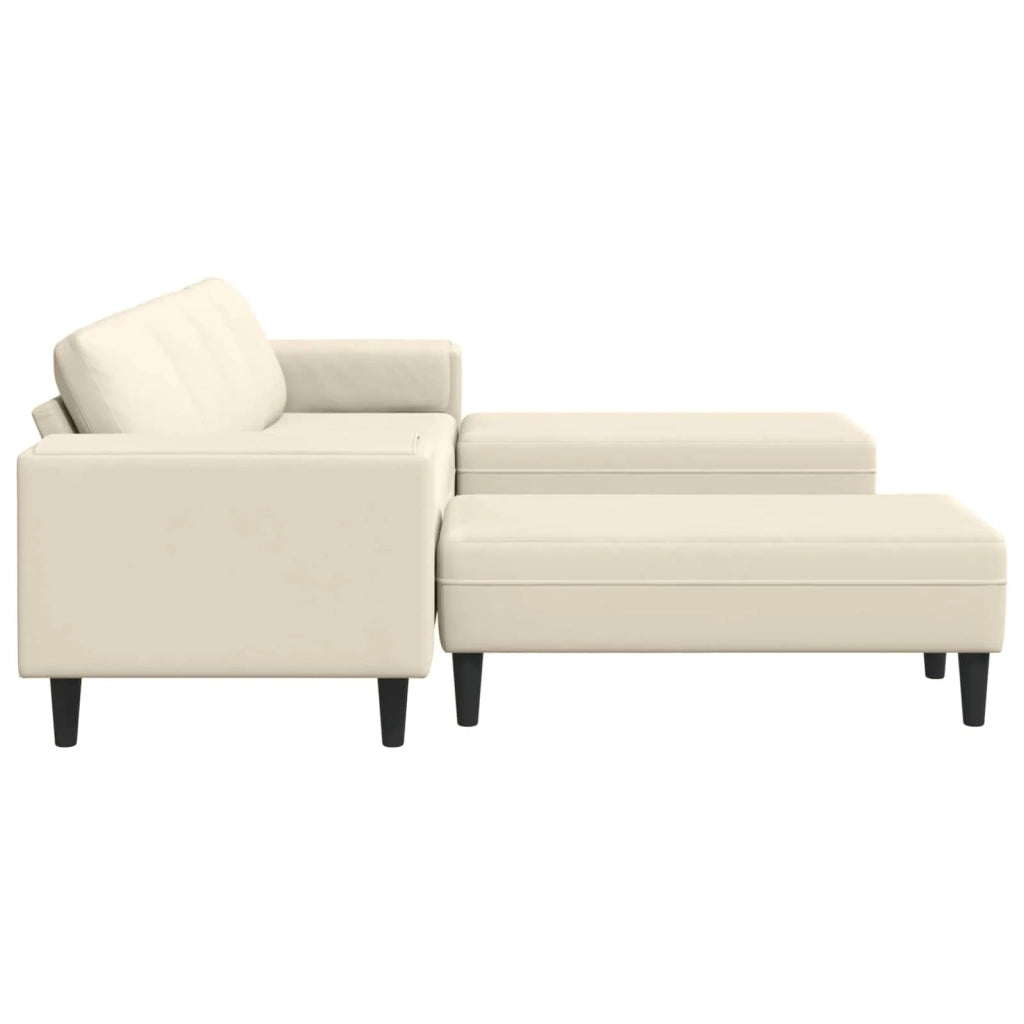 Divano Crema 250 x 188 x 76 cm Tessuto in Cords 3335133