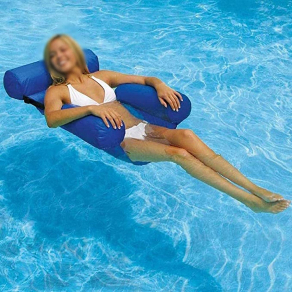Trade Shop - Sedia A Sdraio Gonfiabile Amaca Per Mare Piscina Galleggiante Pieghevole 120cm -