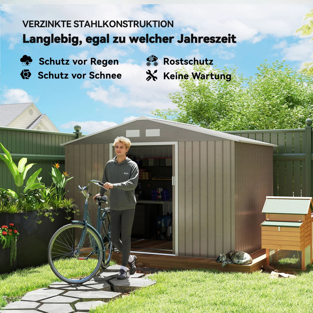 Casetta da giardino in metallo ¨C Minimal ¨C 270x190x190 cm, marrone