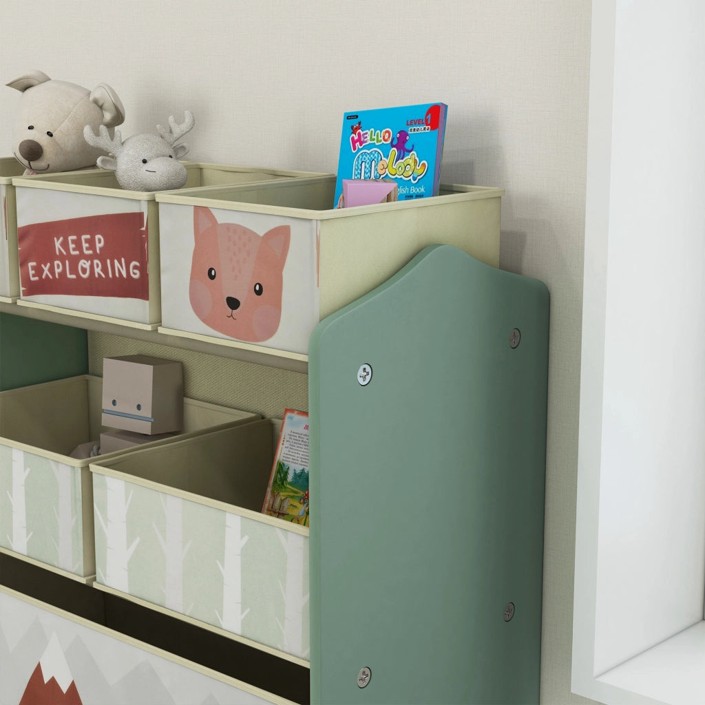 Casetta per bambini con 6 contenitori in tessuto ¨C Minimal ¨C 63x30x66 cm