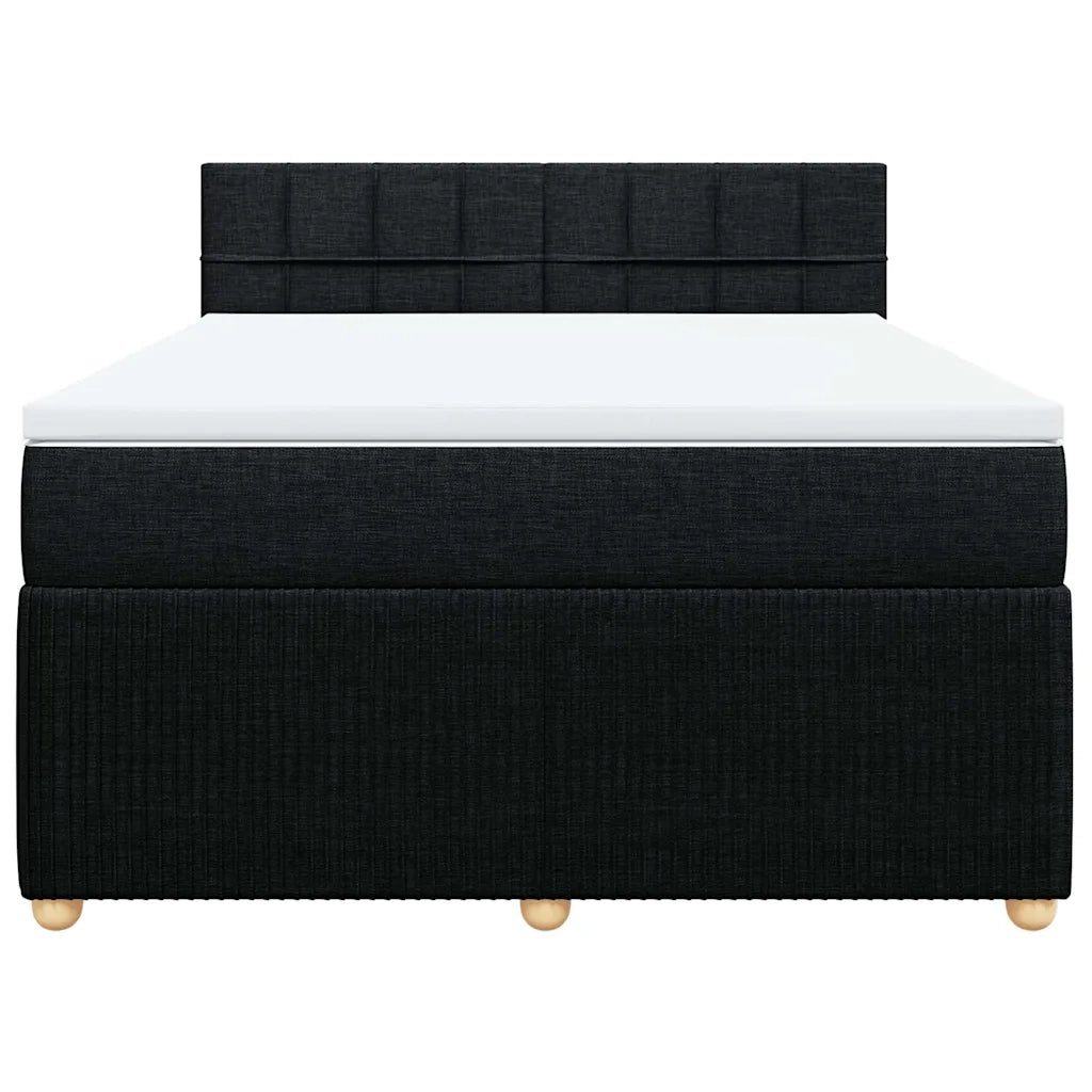 Giroletto a Molle con Materasso Nero 160x200 cm in Tessuto