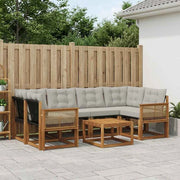 Set di divani da esterno 7 pz Naturale e Grigio Chiaro 3381811