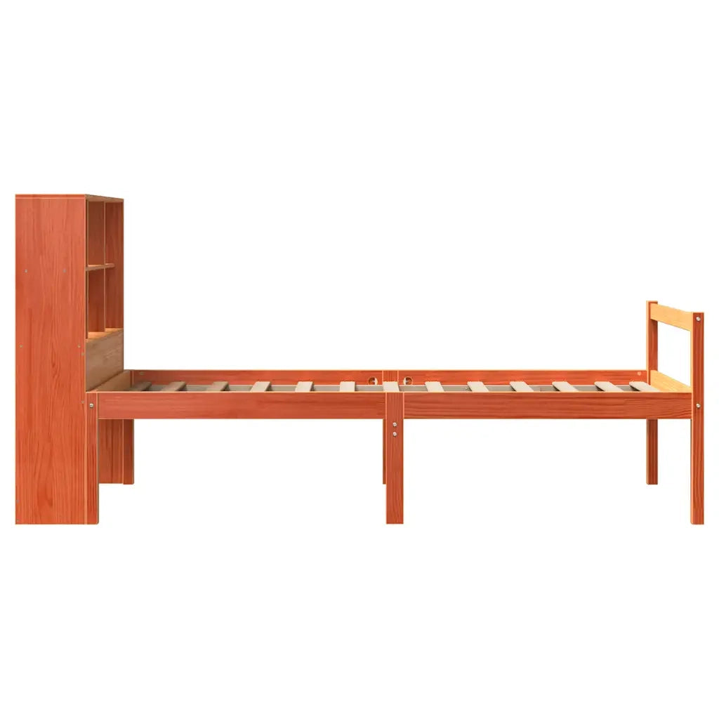 vidaXL Letto Libreria senza Materasso Marrone Cera 75x190 cm Legno