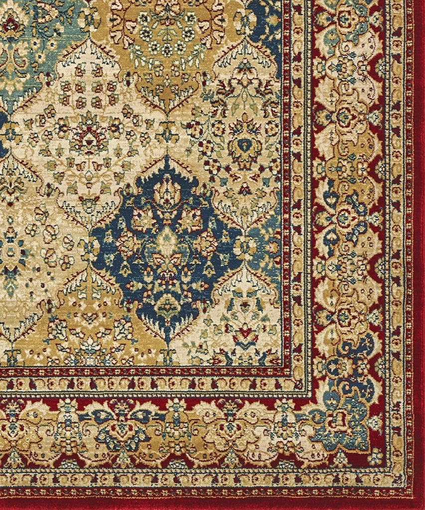 Parure Tappeti KAZAKH 2192 multicolore tris scendiletto (1pz cm.80x150 + 2pz cm.60x120) stile orientale persiano alta qualità con effetto lucente