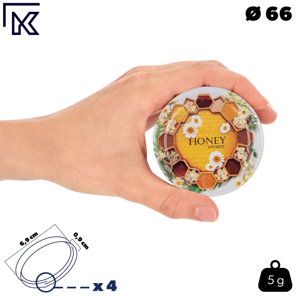 KADAX 50x Tappi per Barattoli Fi 66 Tappi per Barattoli Coperchi Conserva