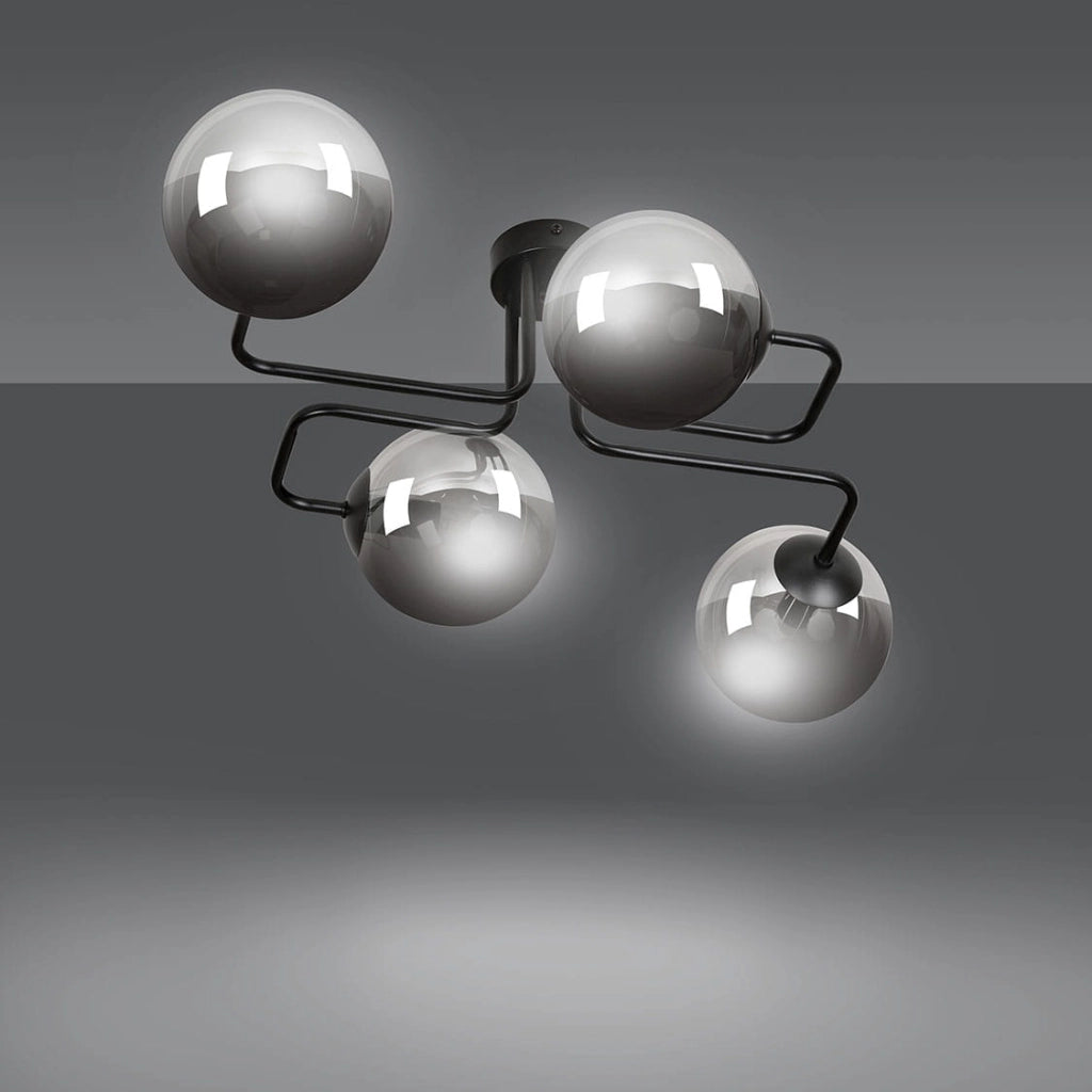 Plafoniera da soffitto Emibig Brendi 4xE14 metallo nero/grafite