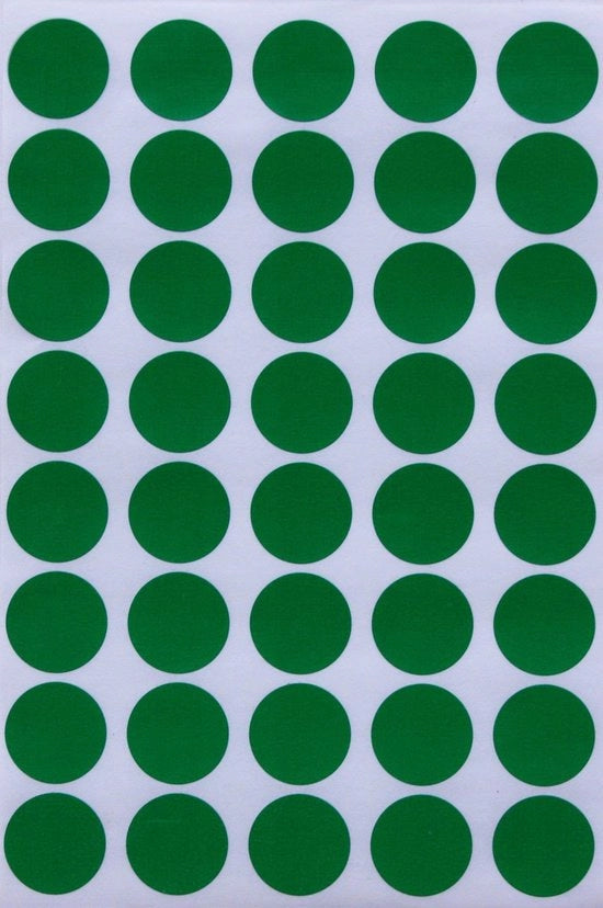 Etichette Ronde 19mm - 600 Pacco - Verde - Semi-lucente - Per progetti con pennarelli permanenti
