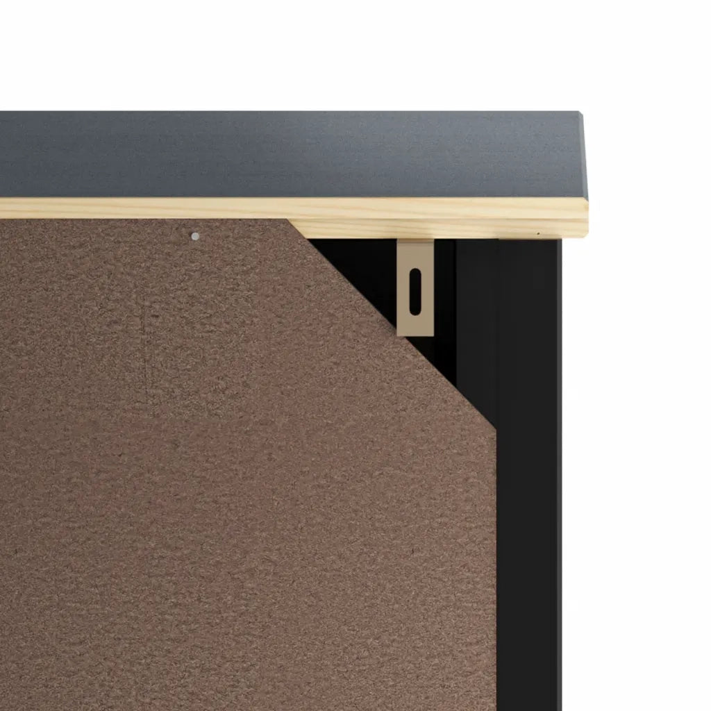 Mobile da Bagno BERG Nero 40x34x80 cm in Legno Massello di Pino 358541