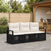 Set Divano da Giardino 3 pz Nero polyrattan 3435628
