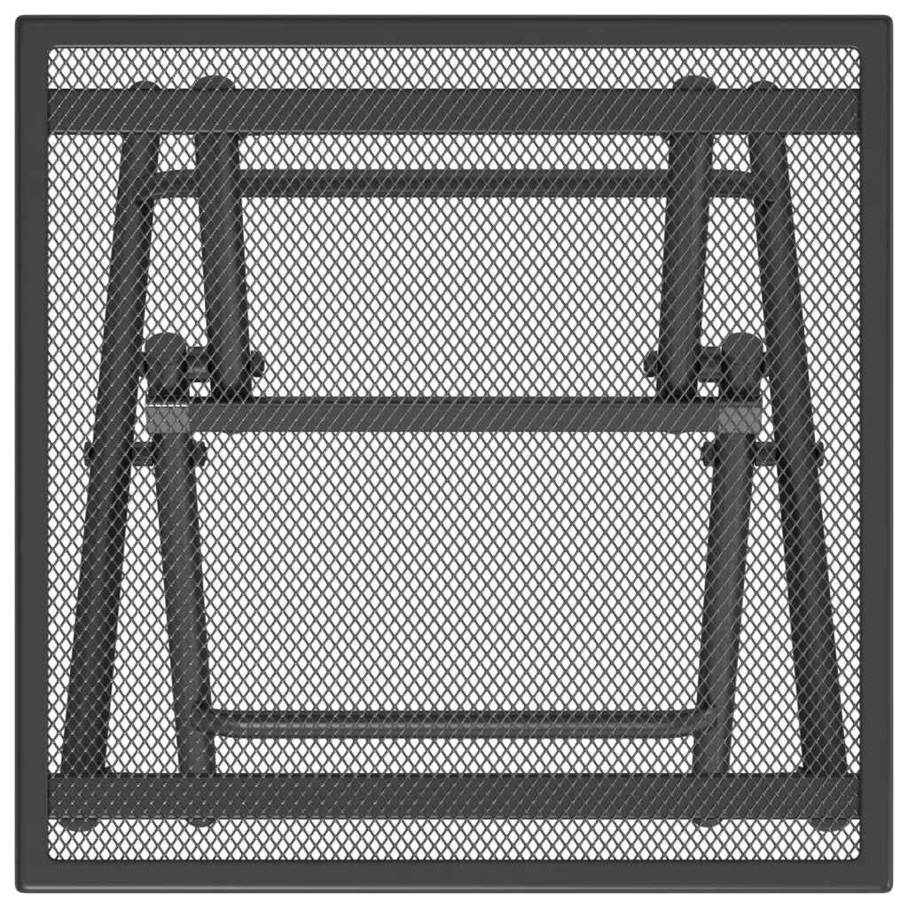 Tavolo da Giardino Pieghevole Antracite 38x38x38cm Rete Acciaio 362766