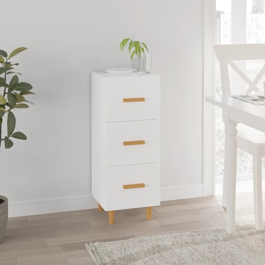 Credenza Bianca 34,5x34x90 cm in Legno Multistrato 812339