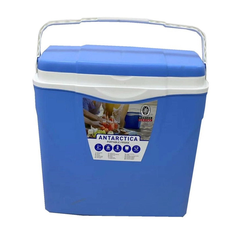 Trade Shop - Borsa Termica Frigo Antarctica In Plastica Da Viaggio Da 25lt Blu Con Maniglia 016673 -