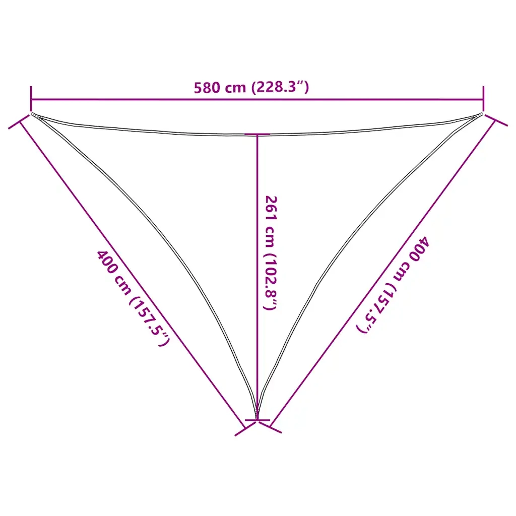 Vela Parasole 160 g/mÂ² Triangolare Sabbia 4x4x5,8 m in HDPE