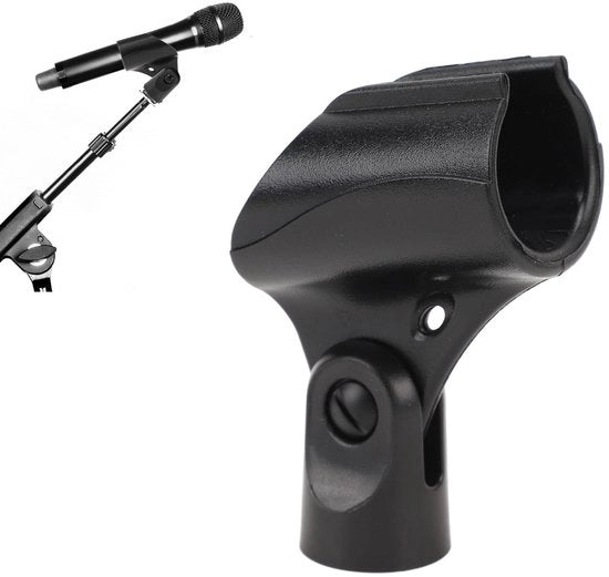Clip microfono regolabile a radiofrequenza - materiale ABS - duraturo e leggero - regolazione di angolo - compatibile con microfoni da 25-30 mm