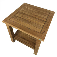 Tavolino Quadrato con Ripiano da Esterno Sal 50x50 cm in Legno Teak
