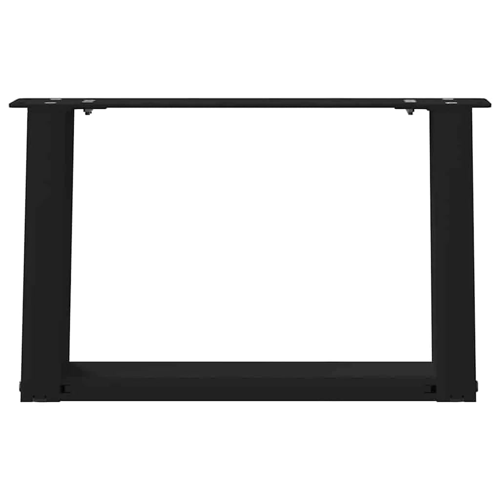 Set di 2 gambe regolabili per tavolino da caffè a forma di U 50 x 30 cm design moderno acciaio nero 02_0057029