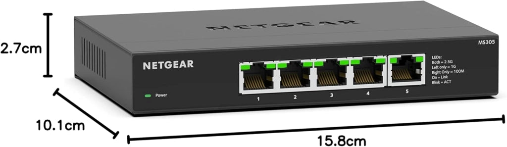 Switch Ethernet Unmanaged Multi-Gigabit 5 porte (MS305) - Switch Ethernet 2.5 gigabit porte da 1G/2,5G, montaggio su scrivania o a parete