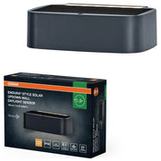 Osram Endura Style Solar Bright, lampada da parete LED solare, sensore movimento PIR e luce diurna, IP65, illuminazione up down, grigio scuro