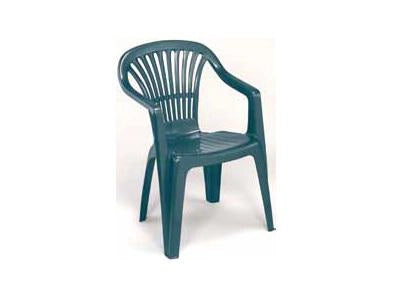 SEDIA CON BRACCIOLI IN RESINA BIANCA O VERDE ARGO CM.53x54x80H ARREDO GIARDINO