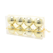 Box Palline di Natale Oro Lucido 8 Pz 10 cm