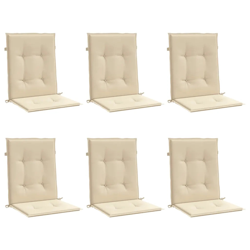 Cuscini per Sedia 6 pz Beige 100x50x3 cm in Tessuto Oxford 314134