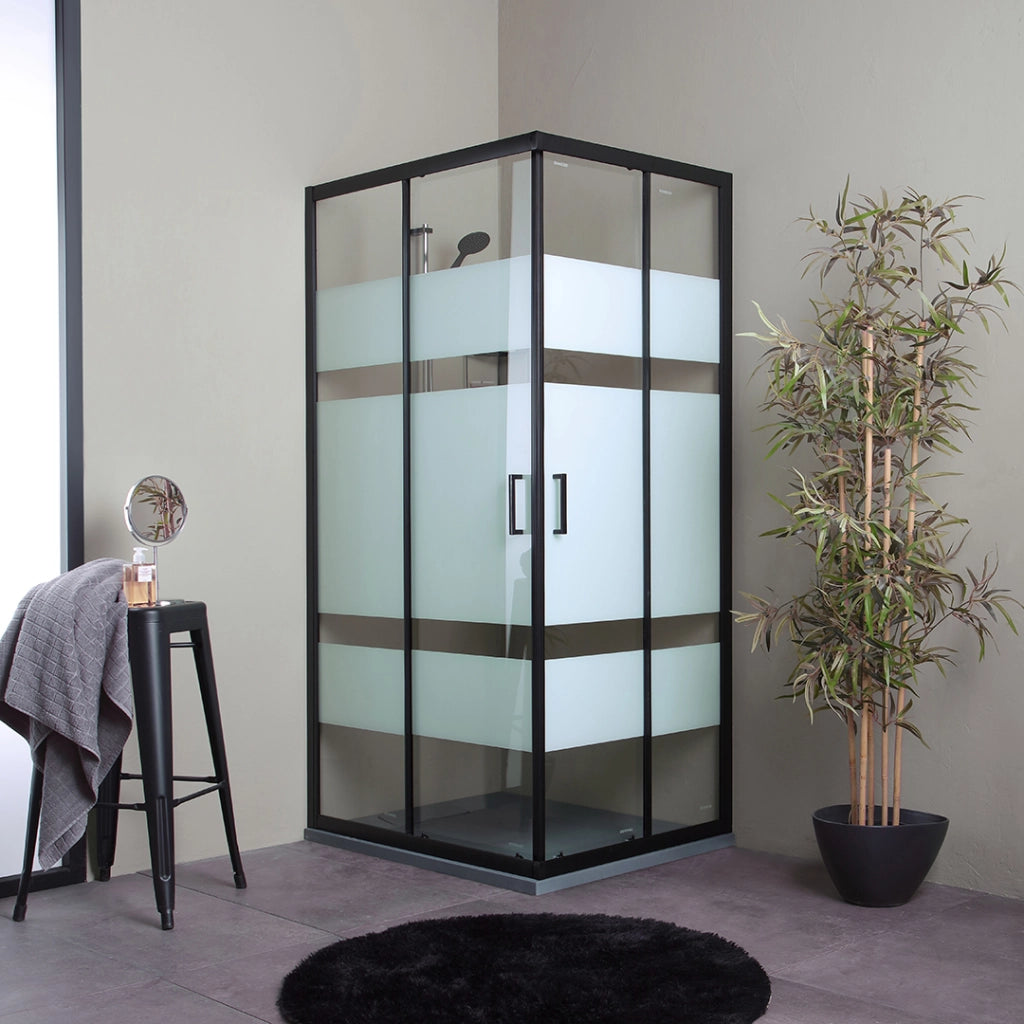 Box doccia 70x90 profili neri opachi