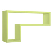 Mensola da Muro Modello LETTERA, Pensile Bagno, Mensola da Parete, Scaffale da Parete, 61x37 p15.5 cm. Finitura  VERDE - MADE IN ITALY