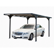 Tettoia auto da giardino in alluminio 294x500 cm – pergola, copertura auto carport con tetto piano policarbonato 6 mm – grigio antracite – CAR3050ALTPT Foresta