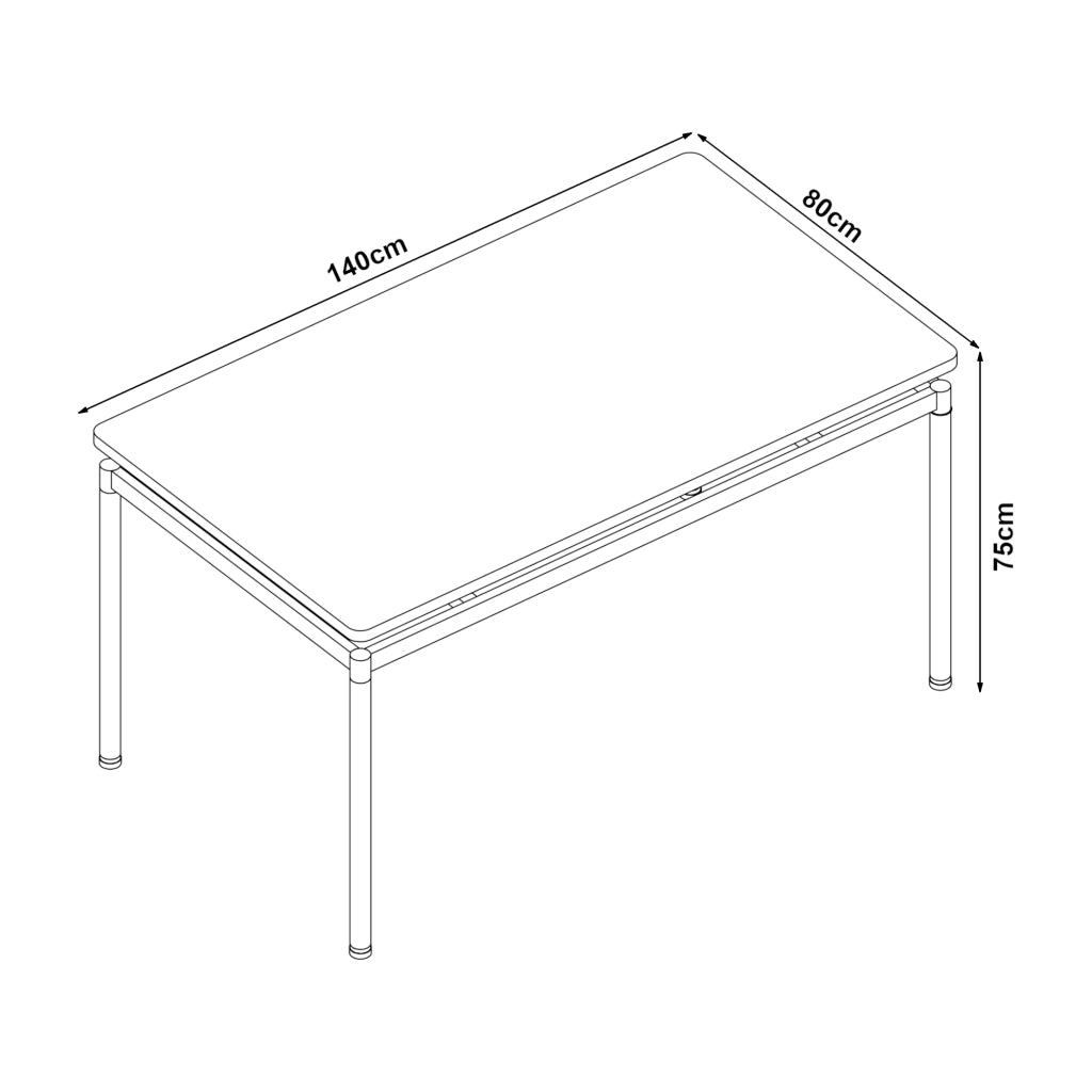 Set da Pranzo Hemnes Tavolo 140x80 cm in Effetto Rovere con 4 Sedie Marrone Chiaro [en.casa]