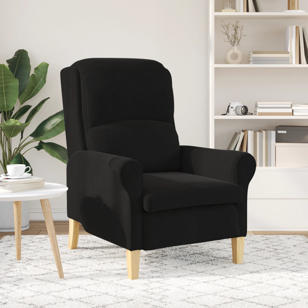 Poltrona Nera Nera Tessuto, Legno Standard Ergonomica