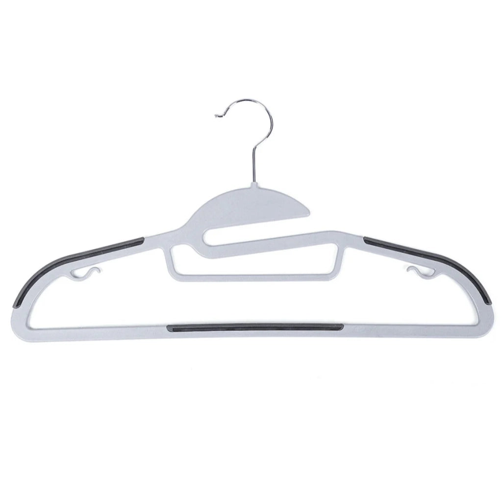 Set di 20 grucce multifunzionali antiscivolo e resistenti in plastica lunghe 415 cm grigie 12_0006279