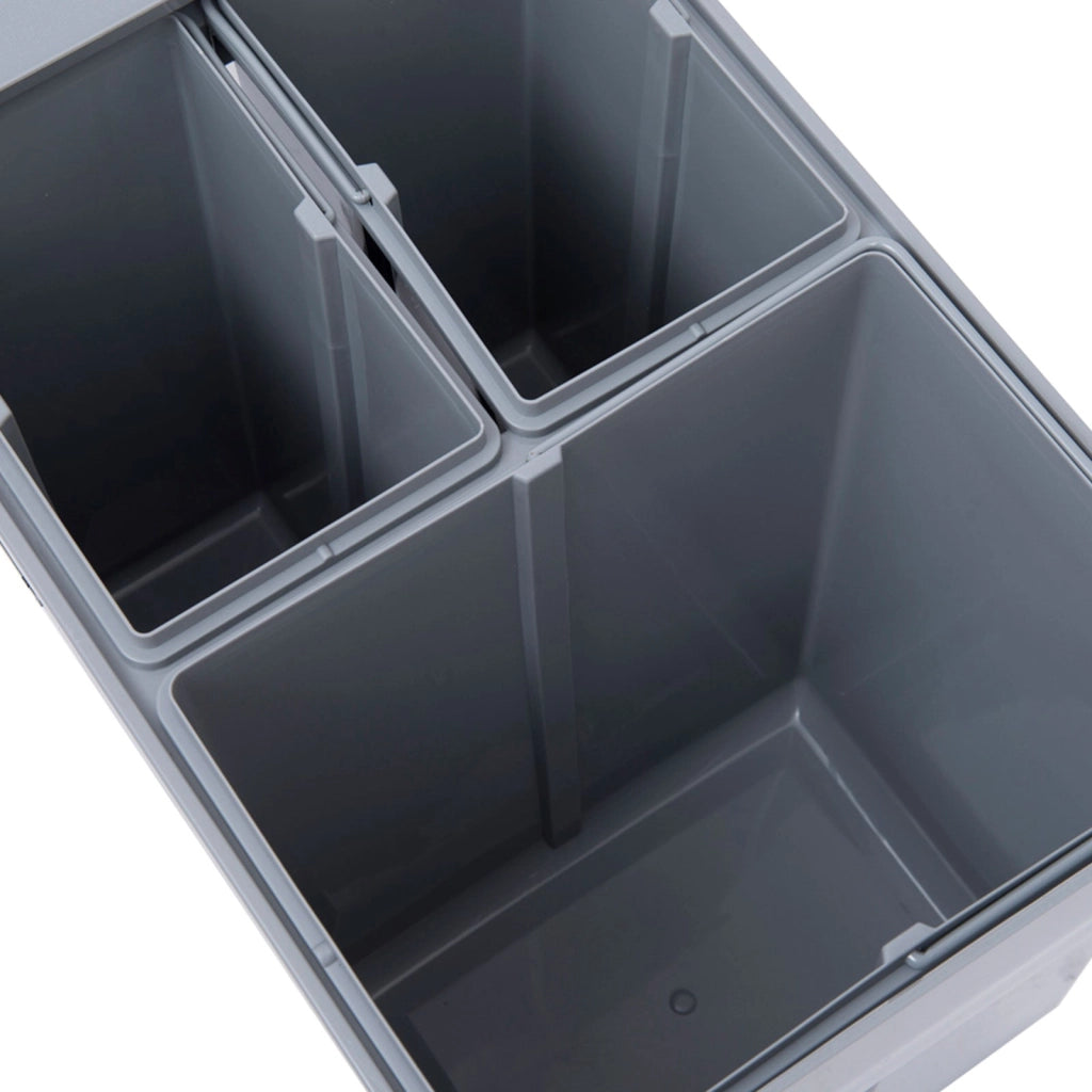Pattumiera Differenziata 3 Contenitori 48x34,2x41,8 cm 40lt per Mobili Grigio
