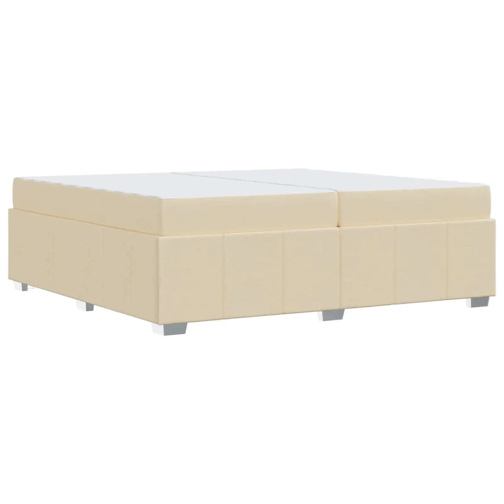 Struttura del letto con materasso Crema 200 x 200 cm Tessuto 3398312