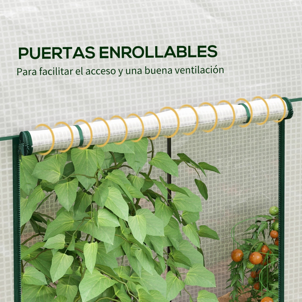 Serra da Giardino con Doppia Porta ¨C zephmum ¨C 200x100x178 cm Bianco
