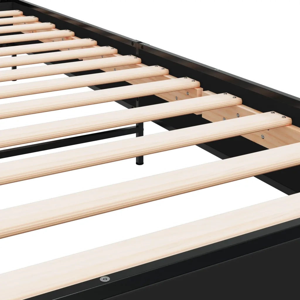 Giroletto Nero 90x190 cm in Legno Multistrato e Metallo