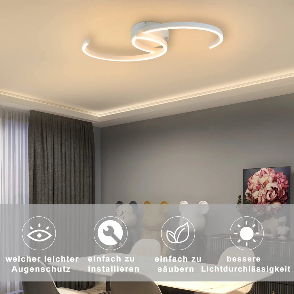 ZMH Lampada da soffitto a sospensione 2 luci corda lunari design 3000K per camera letto ufficio