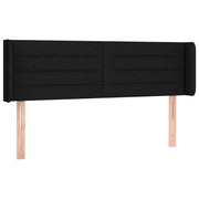 Testiera | Testata ad Orecchio Nera 147x16x78/88 cm in Tessuto