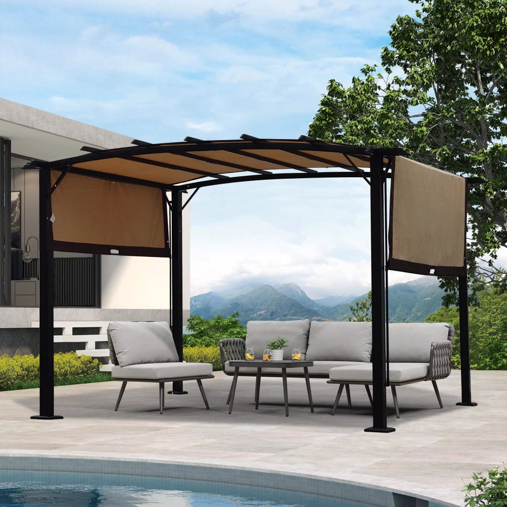 Copertura di Ricambio per Pergola ¨C MINIMAL ¨C Beige, Impermeabile, Anti-UV, 12x9ft