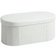 POUF CONTENITORE PIEGHEVOLE CON VANO DA 72L E RIVESTIMENTO IN VELLUTO, 76X38X35 CM, CREMA