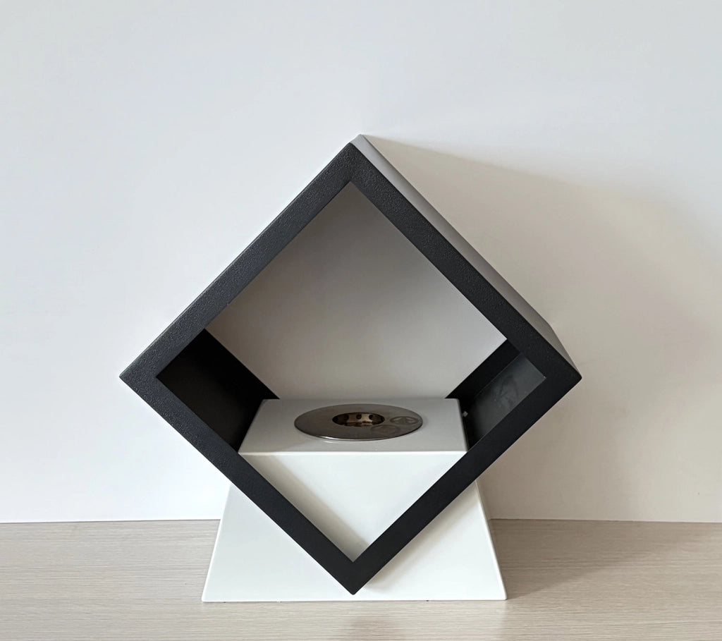Camino a Bioetanolo da Tavolo 35,2x20x36,5 cm Vannini Rubik Nero