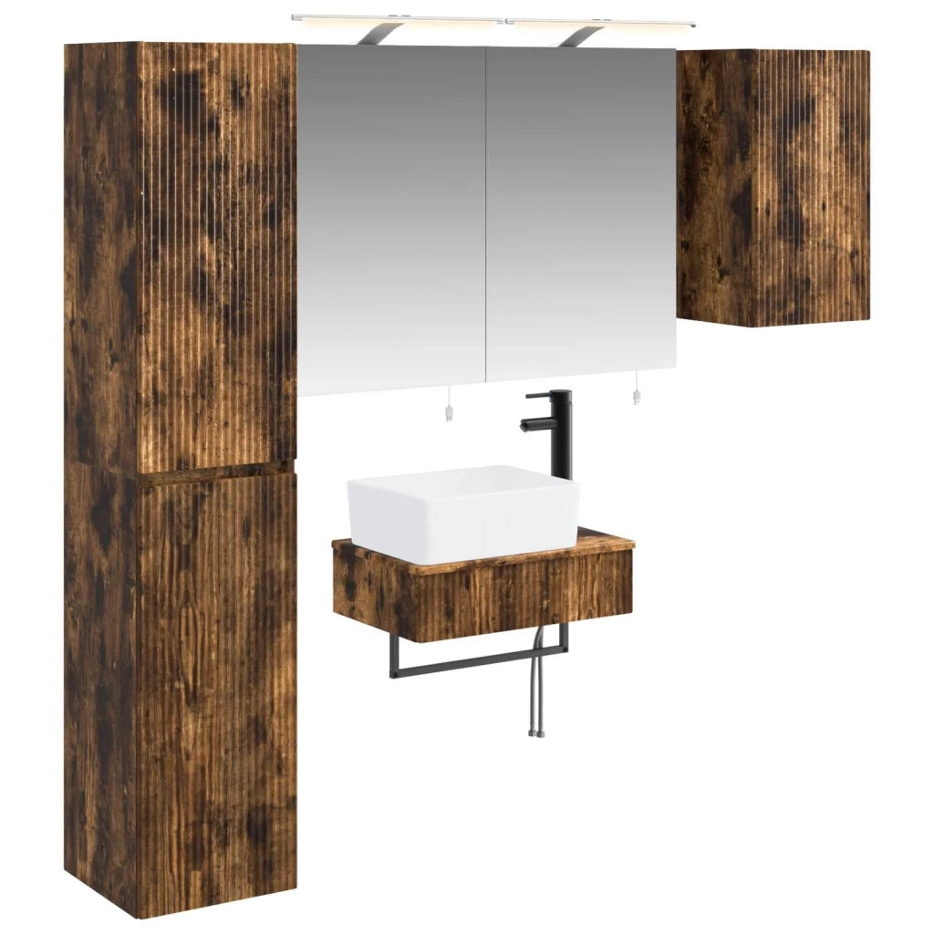 Set di mobili per il bagno 5 pcs Rovere Fumo 3407267